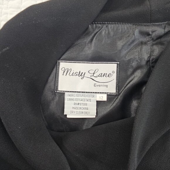 Misty Lane Evening Top Women's Size 12 NWT Teardrop Rhinestones Black Sleeveless - Picture 2 of 10